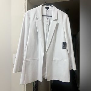 Express Columnist Shine Open Front Blazer